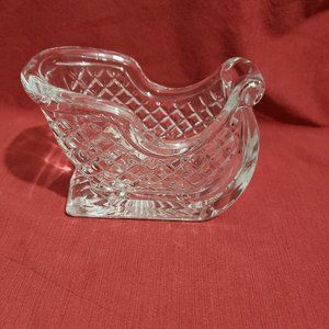 USA Crystal Christmas Santa Sleigh Salad Bowl